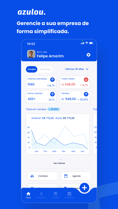 Azulou - Agenda, Vendas e Site Screenshot