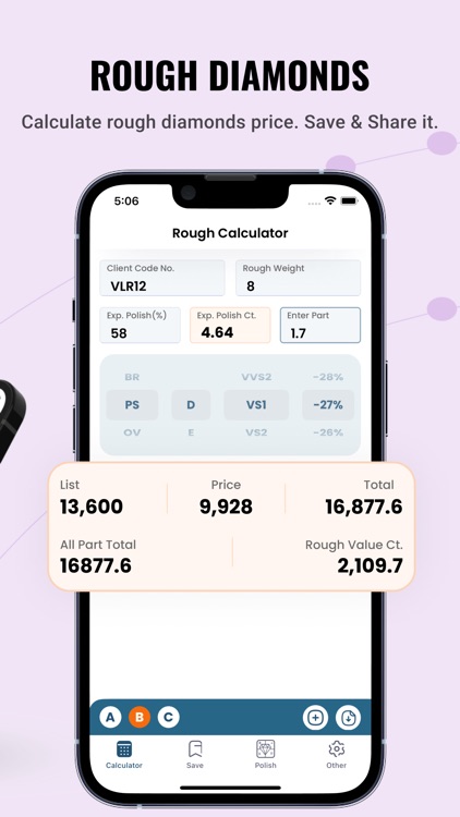 DIAM Calc - Rough/Polish Calc