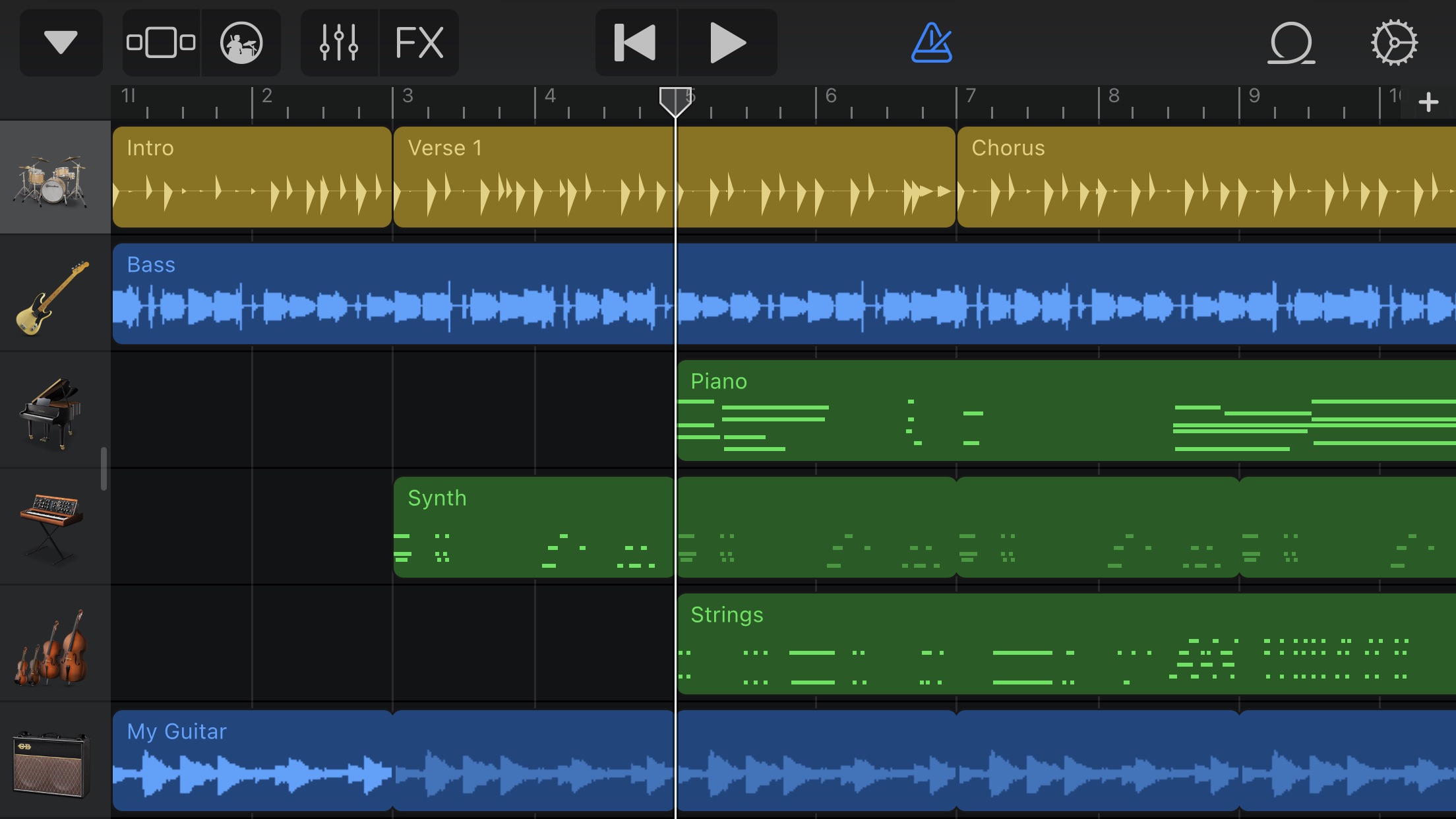 Screenshot do app GarageBand