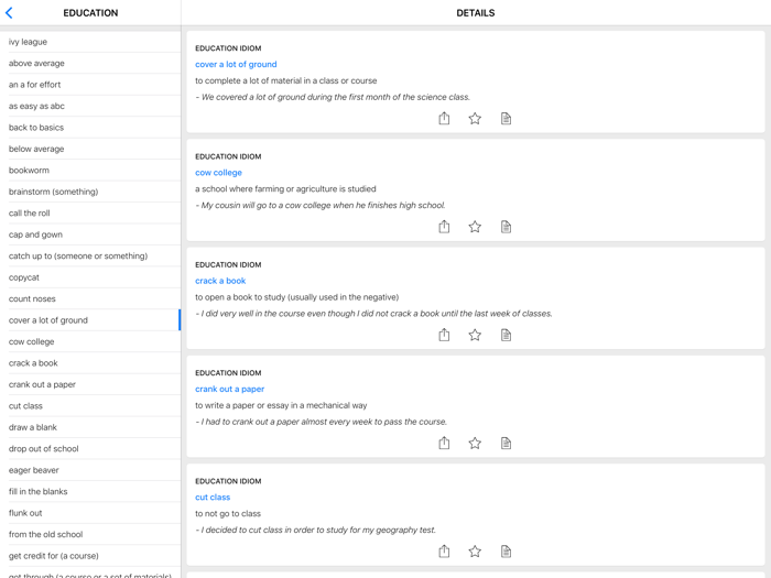 Education and Medical idioms