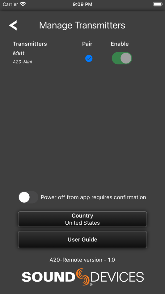 #2. A20-Remote (iOS) 由: Sound Devices, LLC