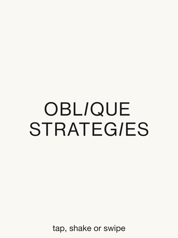 Oblique Strategies SE Oblique Strategies SE