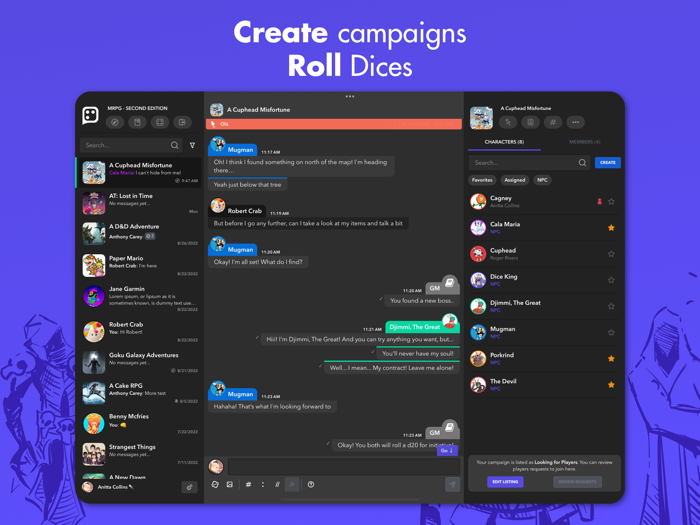 mRPG - Chat app to play RPGs