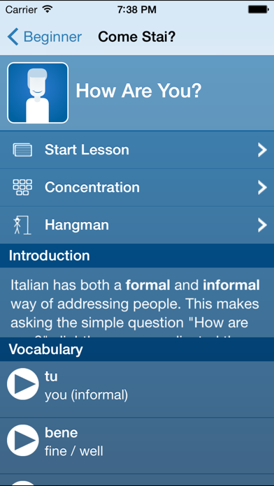 Learn Italian - Molto Bene Screenshot