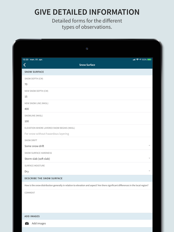 Varsom iPad screenshot