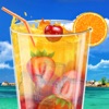 Fruit juice drinking fun icon