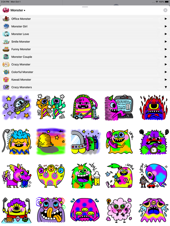 Crazy Monster Stickers iPad screenshot 10 - Stickers app
