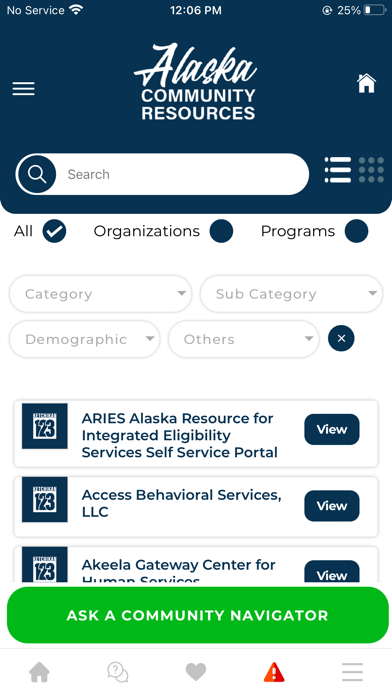 Alaska Community Resources Screenshot