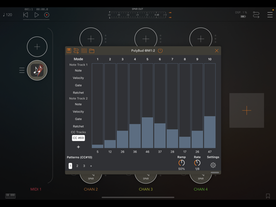 PolyBud Polyrhythmic Sequencer iPad screenshot 4 - Music app