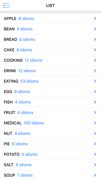 Food & Medical idioms Screenshot