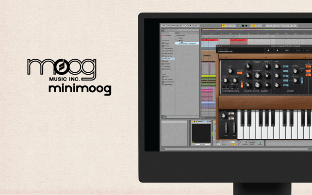 Skärmdump av Minimoog Model D Synthesizer