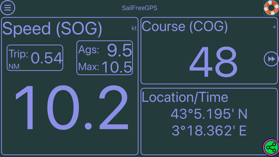 #8. SailFreeGPS (iOS) 由: Frederic BRO