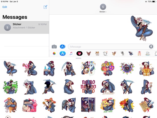 Screenshot #5 pour Death Cute Emoji Funny Sticker