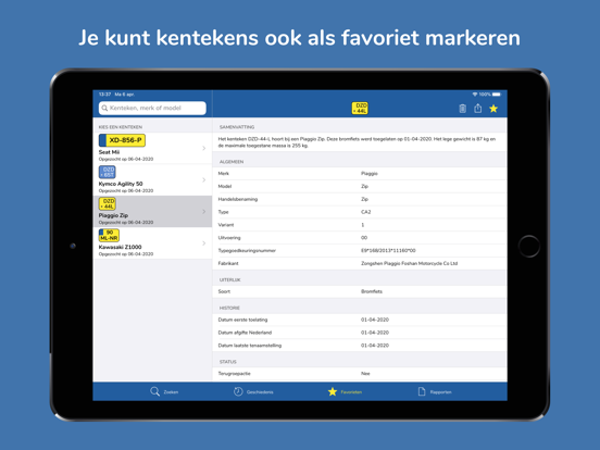 Kenteken Check iPad app afbeelding 5