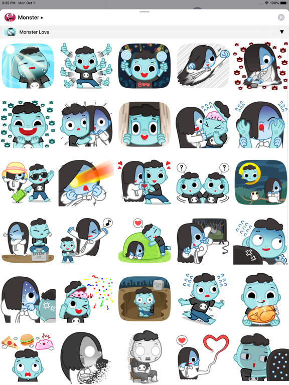 Crazy Monster Stickers iPad screenshot 3 - Stickers app