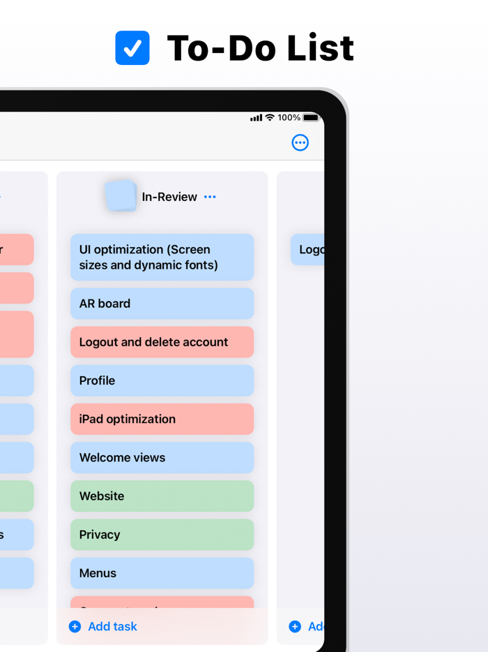 Kanban Board - Reality Tasks