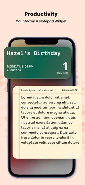 Combo-Widget – Screenshot „Haftnotizen“.