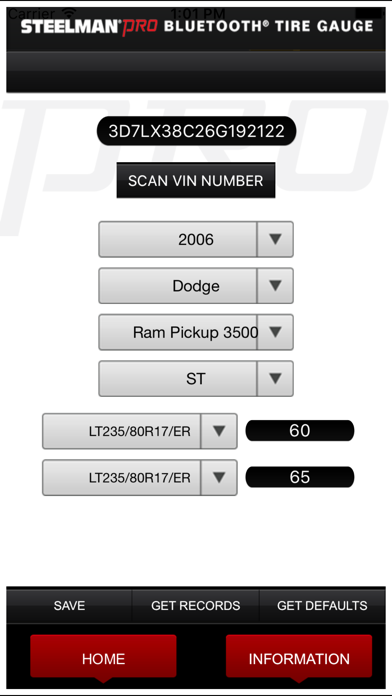 Bluetooth Tire Gauge Screenshot