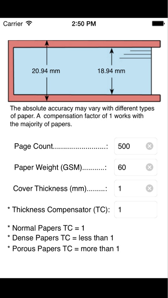 Book Thickness Calculator (iOS) By: Manfred Breede