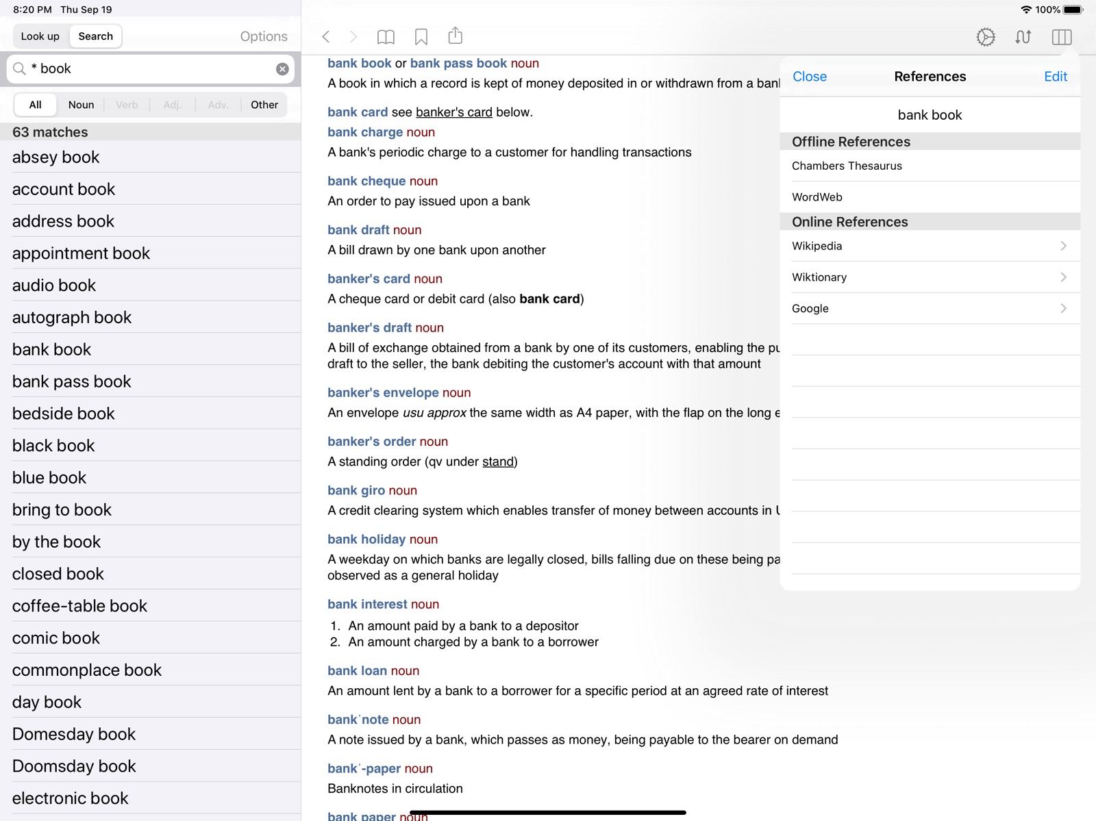 Chambers Dictionary ipad screenshot 2