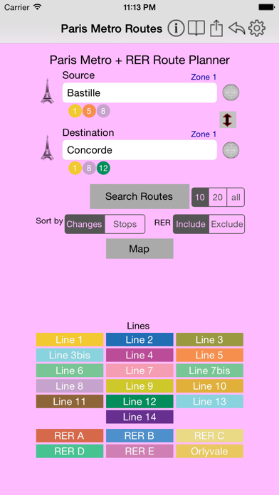 Paris Metro Route Planner Screenshot