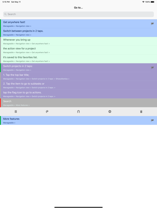 Mapapamahalaan: Screenshot ng Mga Listahan ng Nested ToDo