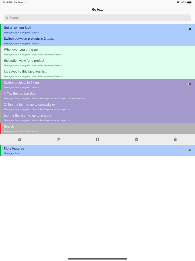 Manageable: Nested ToDo Lists Screenshot
