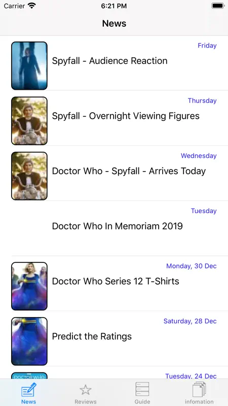 NITAS - Doctor Who News Matrix screenshot 1 of 6