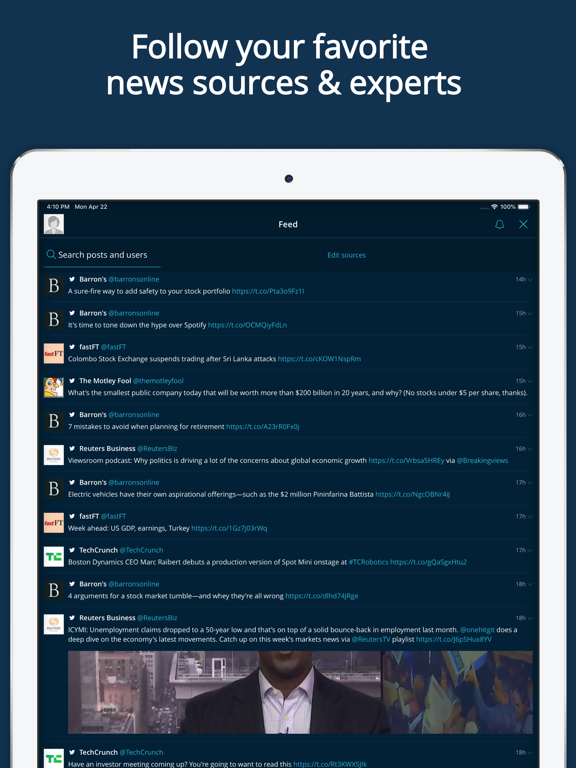 LiveQuote: Split-Screen Stocks iPad screenshot 7 - Finance app