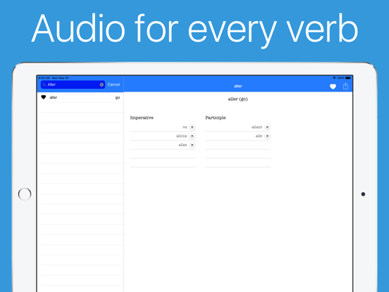 French Verb Conjugator iPad screenshot 1 - Education app