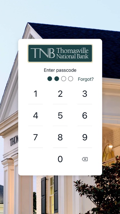 Thomasville National Bank Screenshot