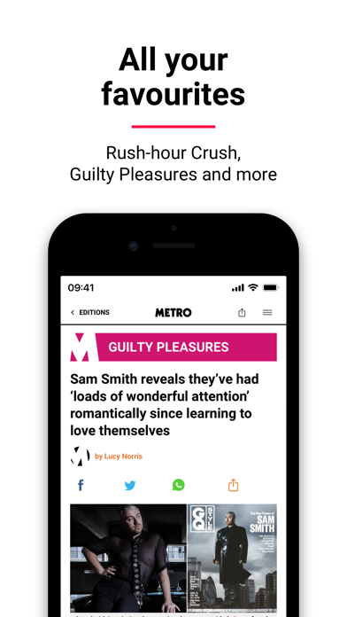 Metro: World and UK news app Screenshot