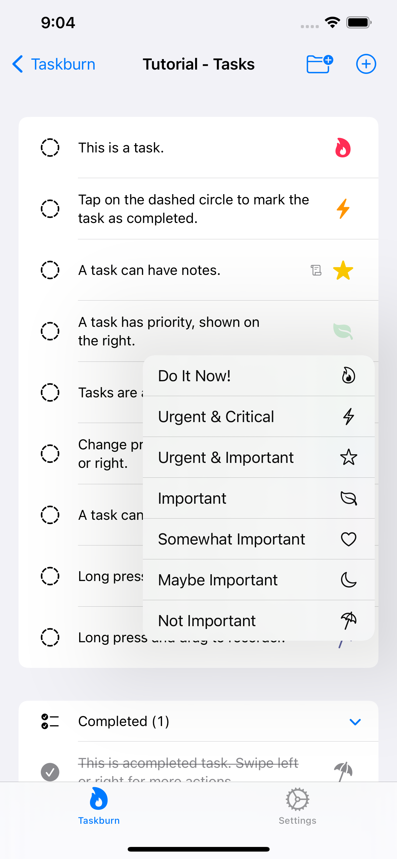Taskburn: Get Tasks Done