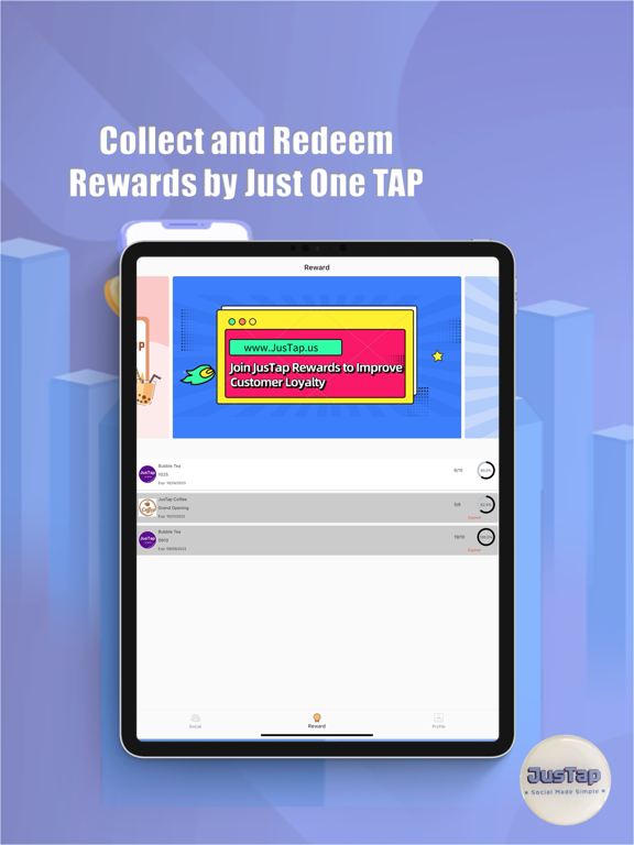 JusTap.us iPad screenshot 1 - Social Networking app