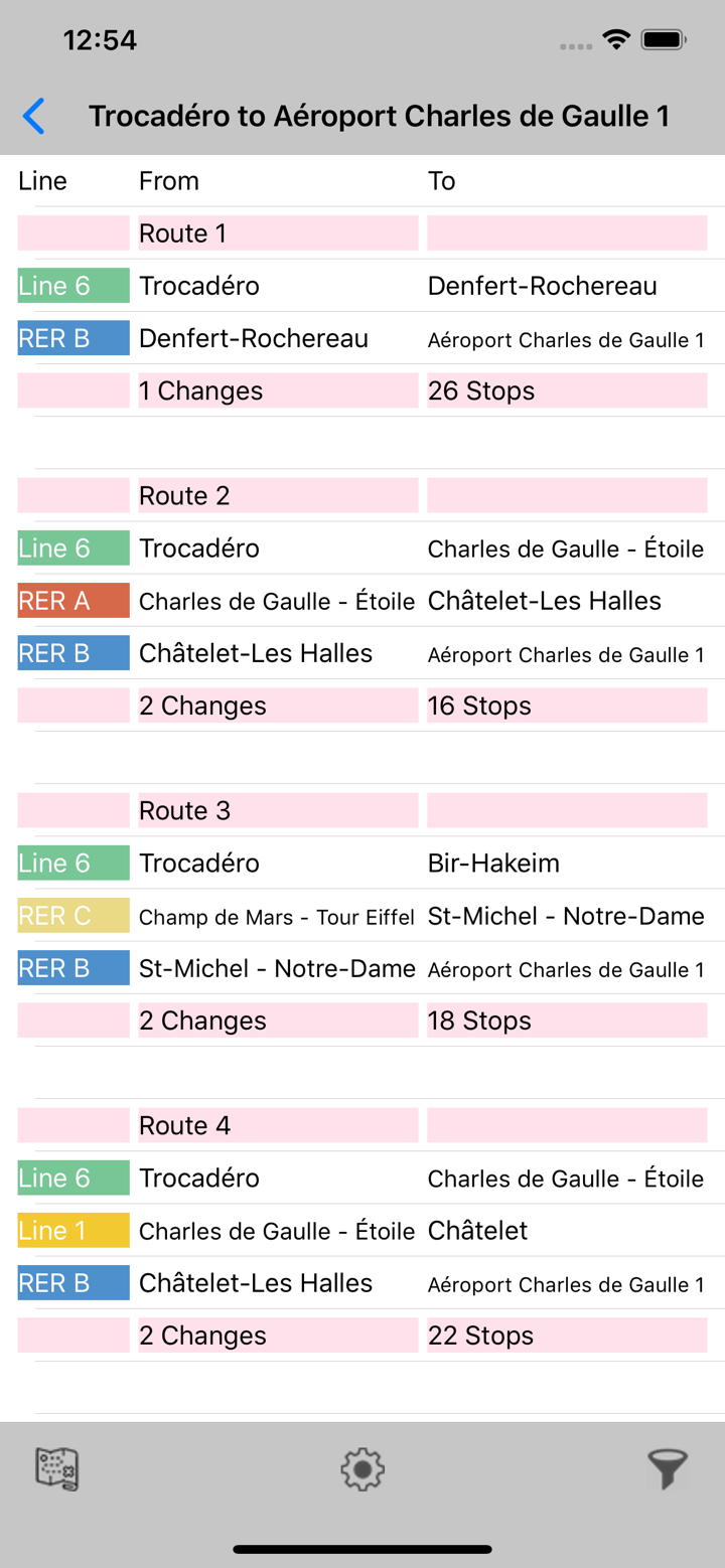 Paris Metro Route Planner screenshot 2
