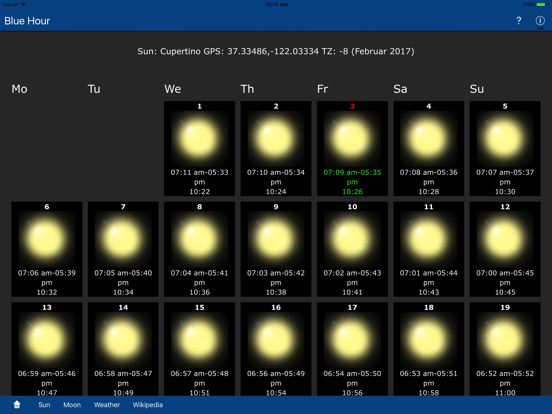 Blue Hour, Sun, Moon, Weather iPad app afbeelding 2