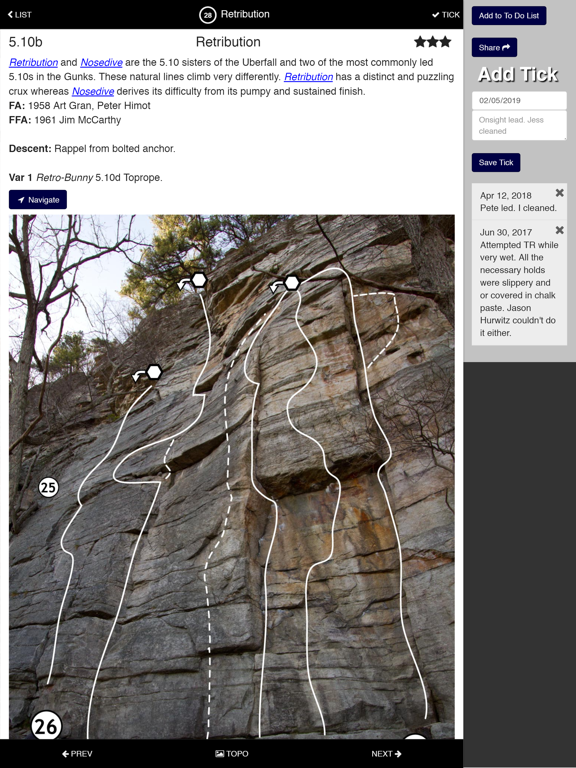 Gunks iPad screenshot 3 - Sports app