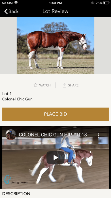 NRHA Futurity Sales Screenshot