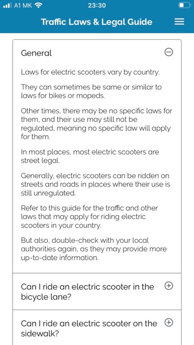 Electric Scooter Universal App Screenshot