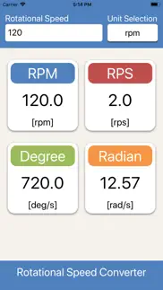 rotational speed converter iphone screenshot 1