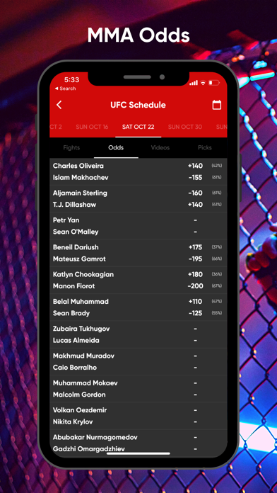 Fanatics Fantasy MMA Screenshot