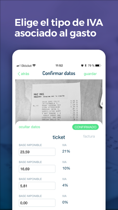Okticket - Gestión de gastos Screenshot