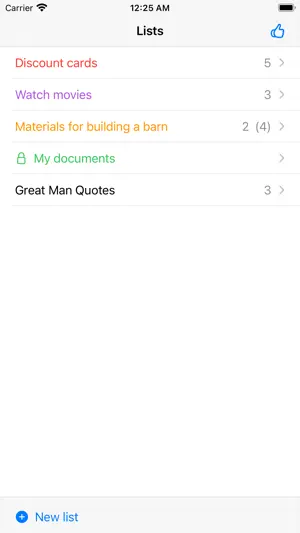 Just lists, simple & usable screenshot 1