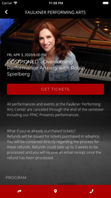 Faulkner Performing Arts screenshot