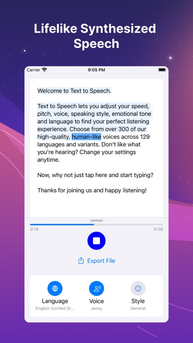 Text to Speech: Voice Reader Screenshot