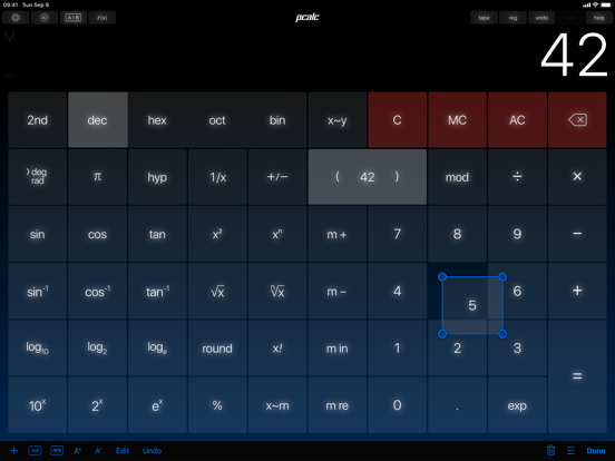 PCalc iPad app afbeelding 5