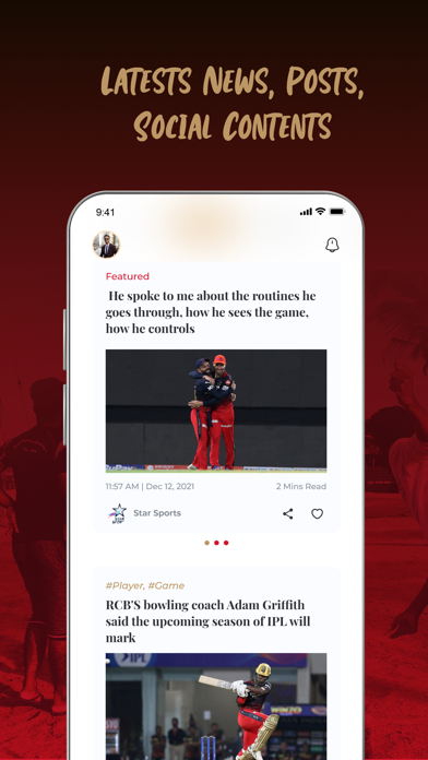 Bengaluru T20 Cricket Fan App Screenshot