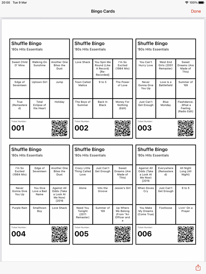 Shuffle Bingo - Game