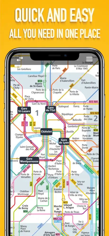 Paris Metro Map.
