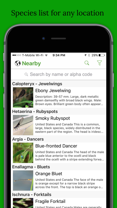 Dragonfly Damselfly ID App Screenshot